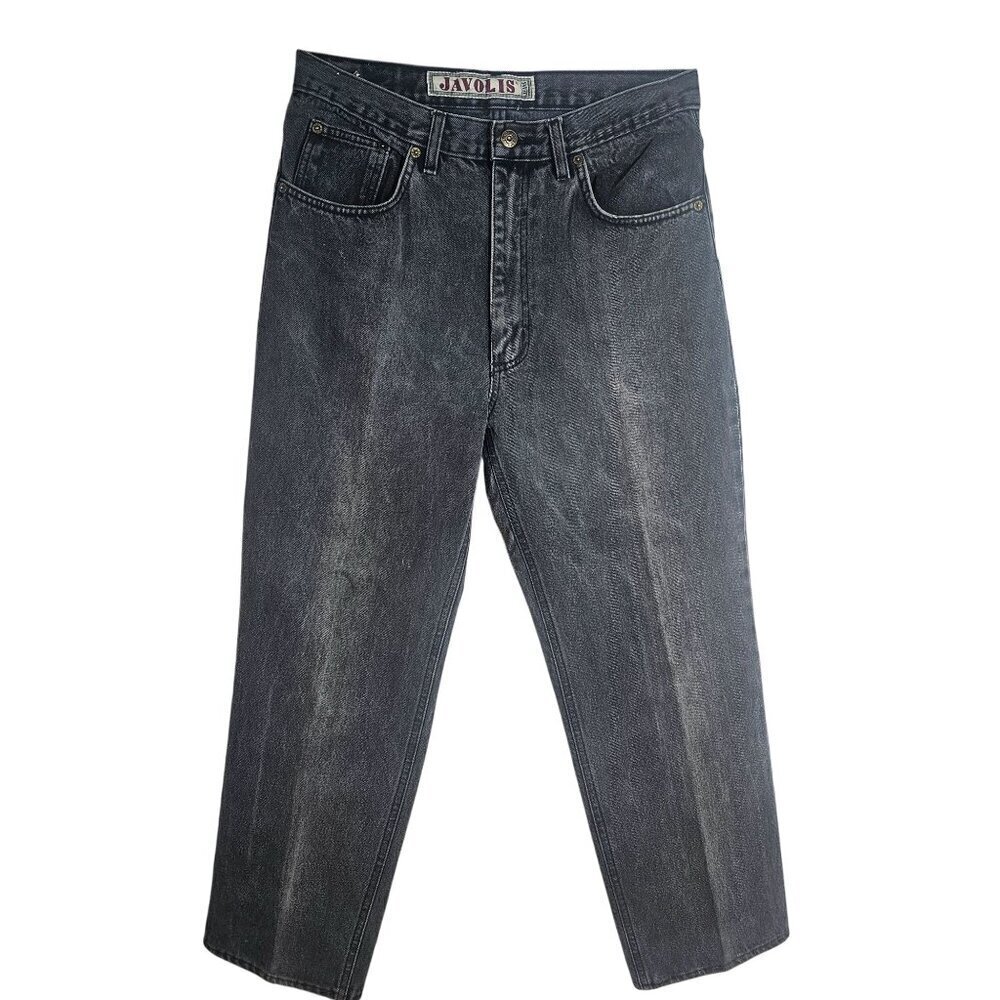 Javolis 80s 90s Jeanstack Classic Fit Mens Jeans 33x27 100% Cotton Leather Label